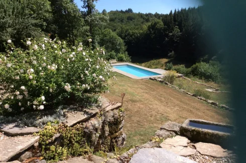 The pool view from the house