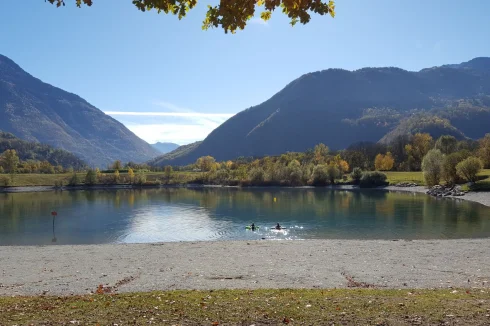 Lac St Alban Hurtieres - one of several within 10 mins to cool off in summer. Lovely bar/restaurant and play area