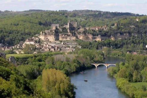A high photo of the village with the house situated just out of sight a few metres on the right.