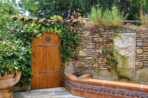 Terrace with water fountain-cellar