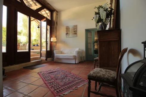 Hall d'entrée de la grange, double hauteur