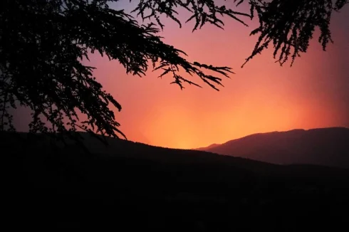 Coucher de soleil sur la vallée