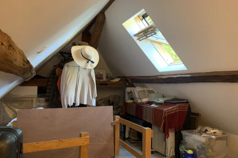 The attic storage area