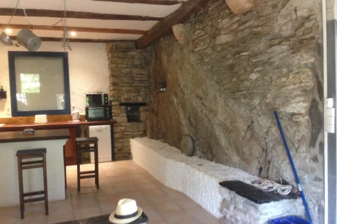 Mountain wall in kitchen.