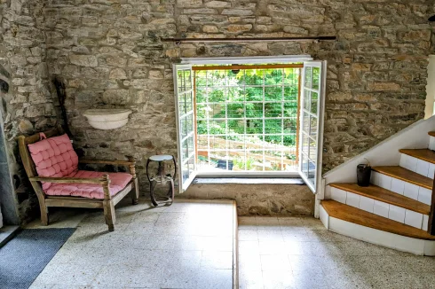 View out to the terrace from kitchen.