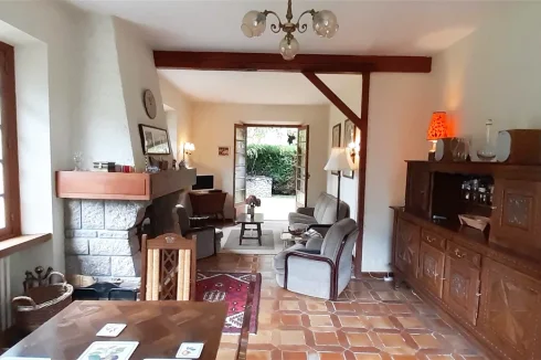 Main living and dining room, triple aspect with french doors to the garden