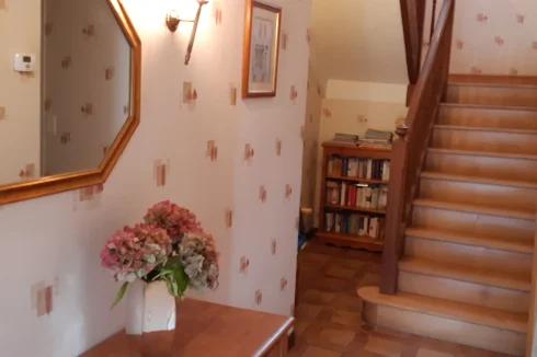 Hallway, with new wooden staircase