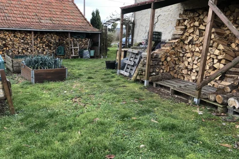 raised beds and wood store