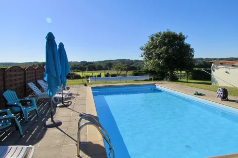 Pool with stunning countryside views.