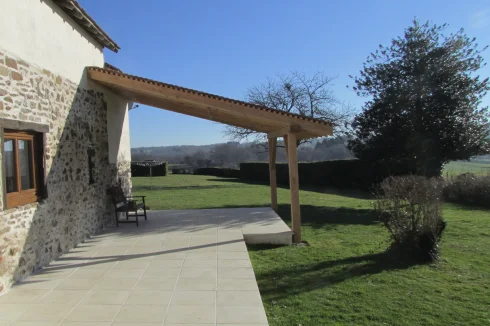 Terrace and terrace cover on main house.