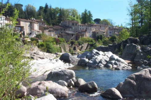 view of the village from the river