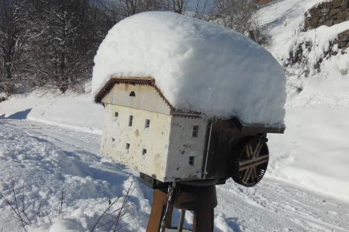 post box in winter