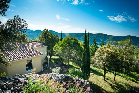 Magnificent Tourist Property in Hérault with a Panoramic View of the Valley and the Mountains.