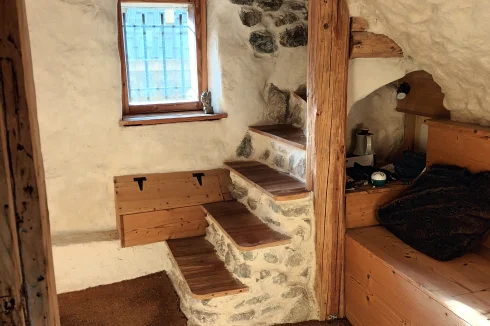 Stairs leading up from entrance hall