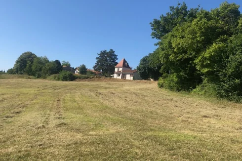House from owned large field