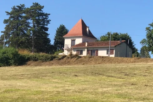 House from owned large field