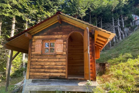 Renovated shed bottom of garden - can be a sauna