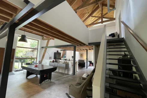 The private apartment is upstairs