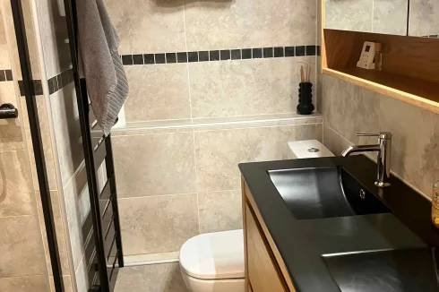 Bathroom Vanity and Toilet