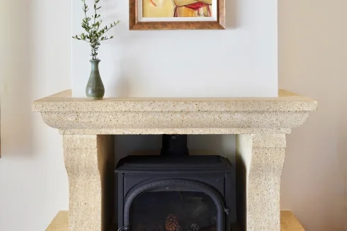 Living area fireplace