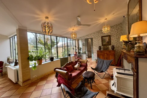 Véranda/salon lumineux