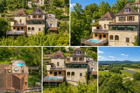 Spacious Property in la Roque-Gageac Featuring a Main Residence and Two Rental Units, Offering Breathtaking Panoramic Vi…