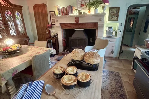 Cooking in the kitchen