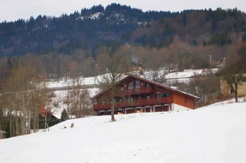 Apartment building in winter
