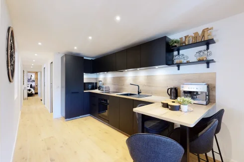 Kitchen with balcony access