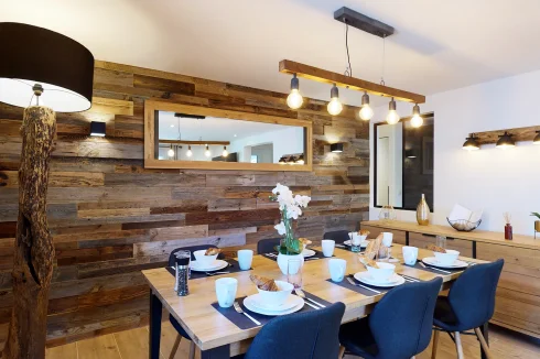 Dining room - wooden wall