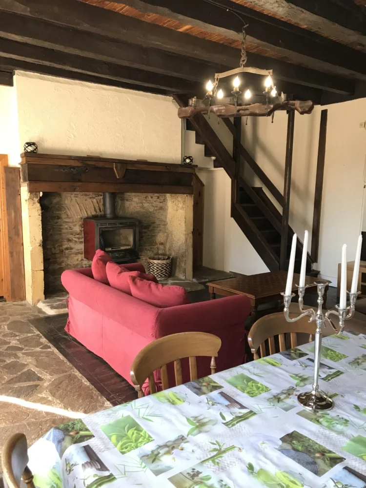 Inglenook fireplace with wood burner